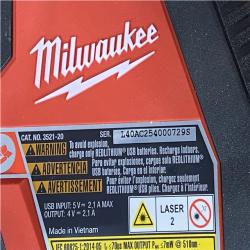 Houston Location AS-IS Milwaukee 100 ft. REDLITHIUM Lithium-Ion USB Green Rechargeable Cross Line Laser Level with Charger
