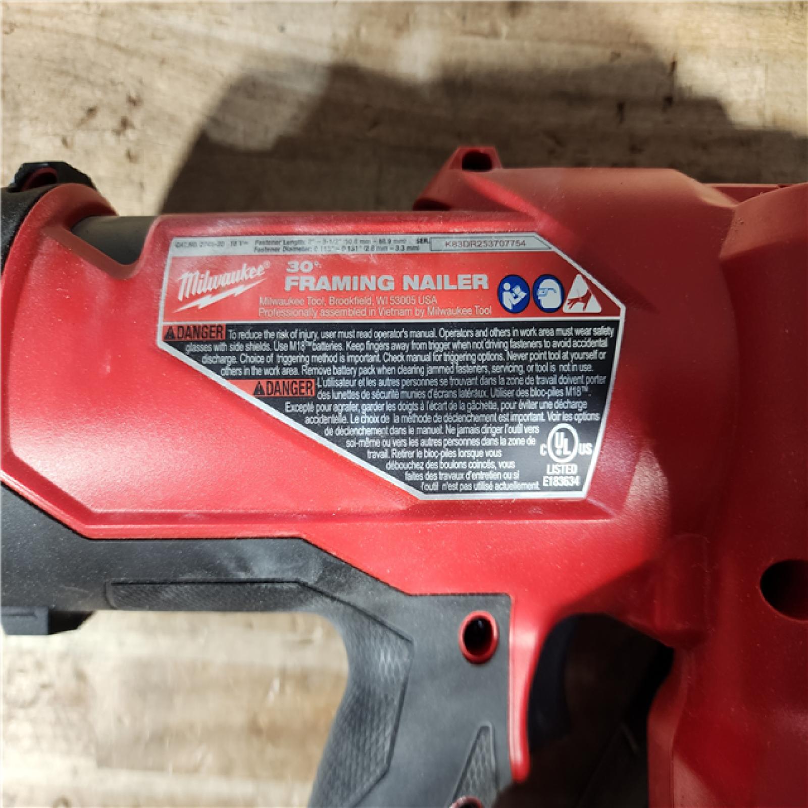 HOUSTON LOCATION - AS - IS Milwaukee FUEL 3-1/2 in. 18-Volt 30-Degree Lithium-Ion Brushless Cordless Framing Nailer (Tool-Only)