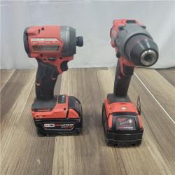 AS-IS  MILWAUKEE M18 FUEL 18V Lithium-Ion Brushless Cordless Hammer Drill and Impact Driver Combo Kit (2-Tool) with 2 Batteries