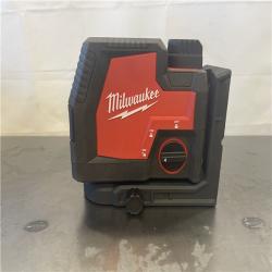 AS-IS- MILWAUKEE 100 ft. REDLITHIUM Lithium-Ion USB Green Rechargeable Cross Line Laser Level (TOOL ONLY)