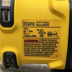 AS-IS DEWALT FLEXVOLT 60V MAX Cordless Brushless 4.5 in. to 6 in. Small Angle Grinder with Kickback Brake (Tool Only)