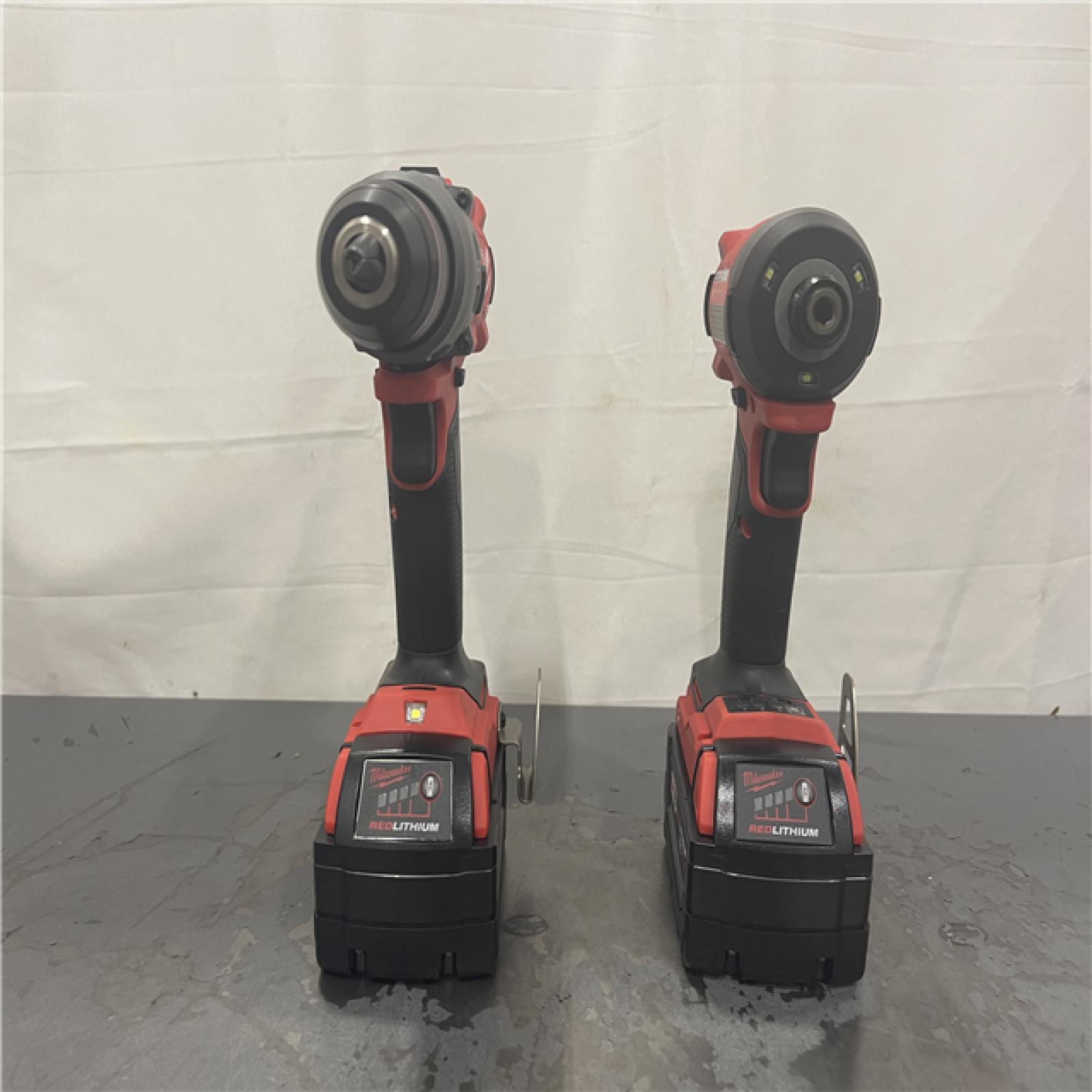 AS-IS- MILWAUKEE FUEL 18V Lithium-Ion Brushless Cordless Hammer Drill and Impact Driver Combo Kit