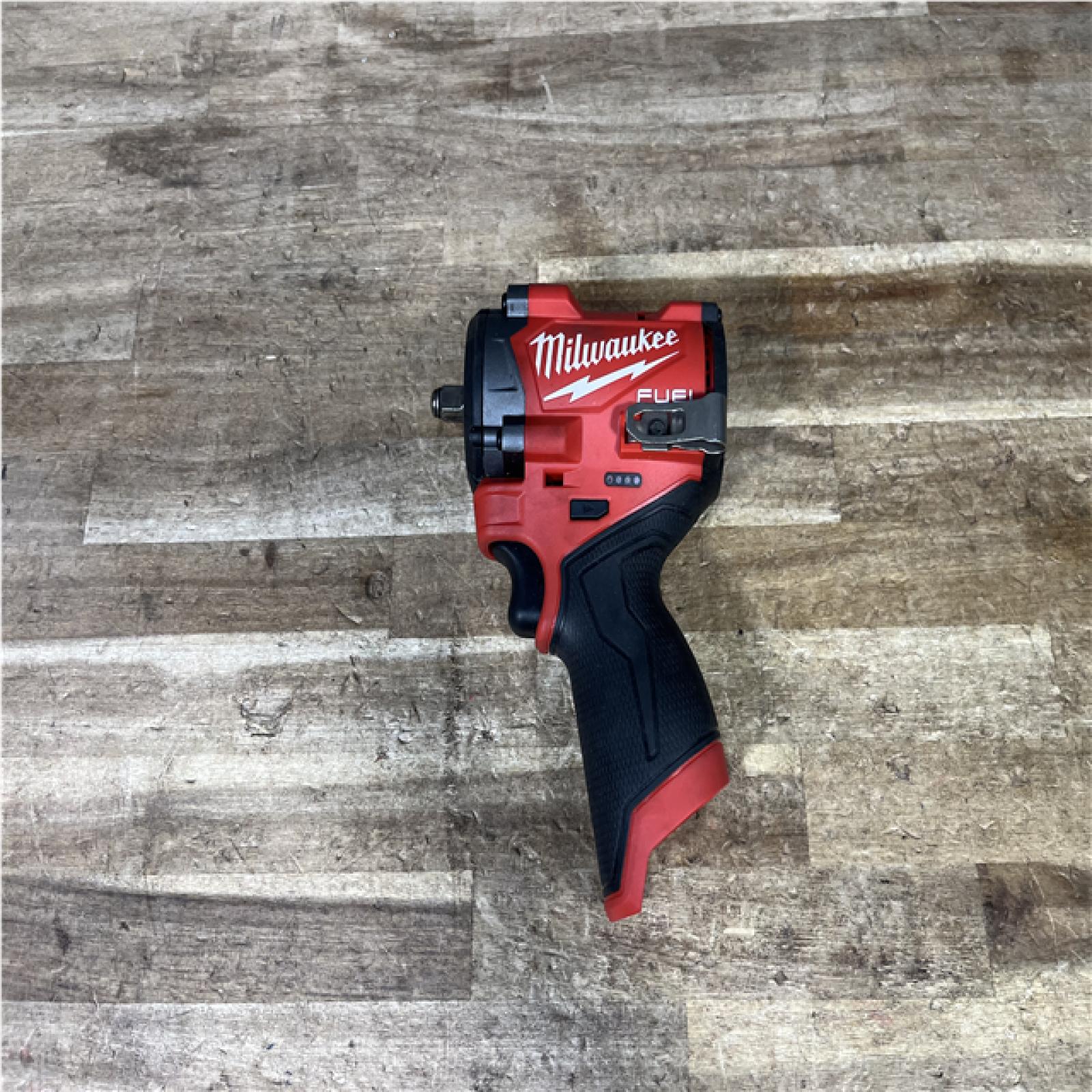 Houston Location AS-IS Milwaukee FUEL 12V Lithium-Ion Brushless Cordless Stubby 3/8 in. Impact Wrench (Tool-Only)