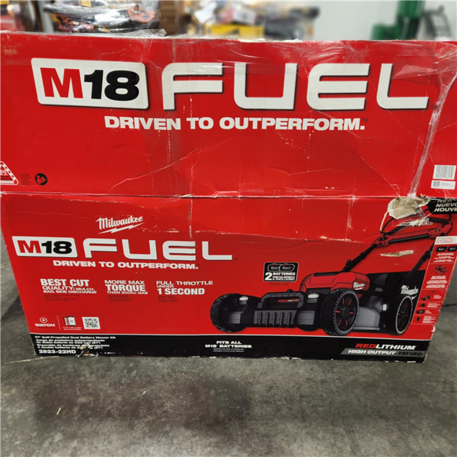 Dallas Location - As-Is Milwaukee M18 FUEL  21 in.  Self-Propelled Mower w/(2) 12.0Ah Battery and Rapid Charger-Appears Like New Condition