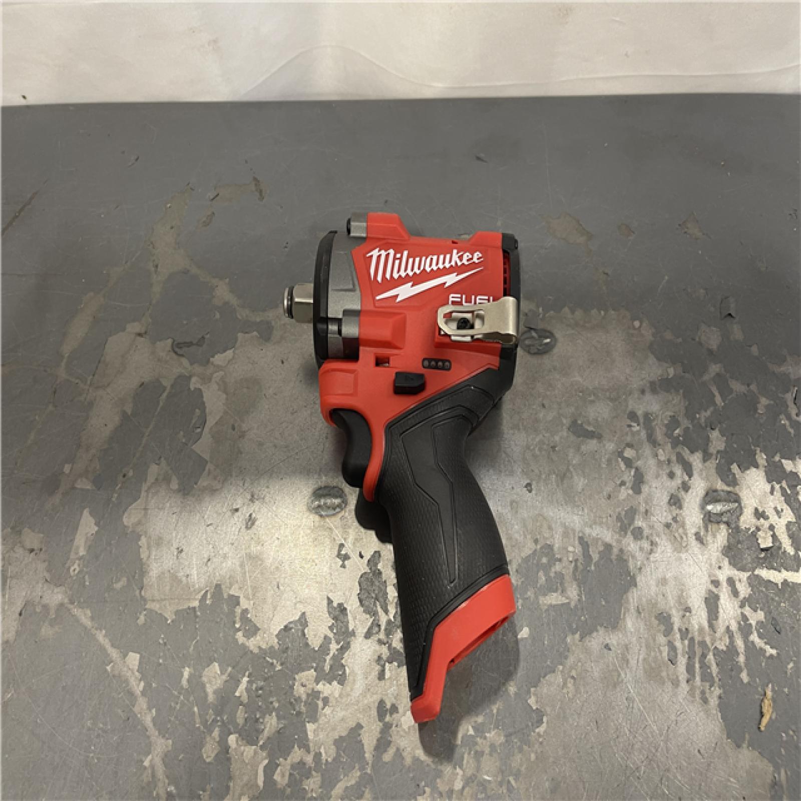 AS-IS- Milwaukee M12 FUEL 12V Lithium-Ion Brushless Cordless Stubby 1/2 in. Impact Wrench (Tool-Only)
