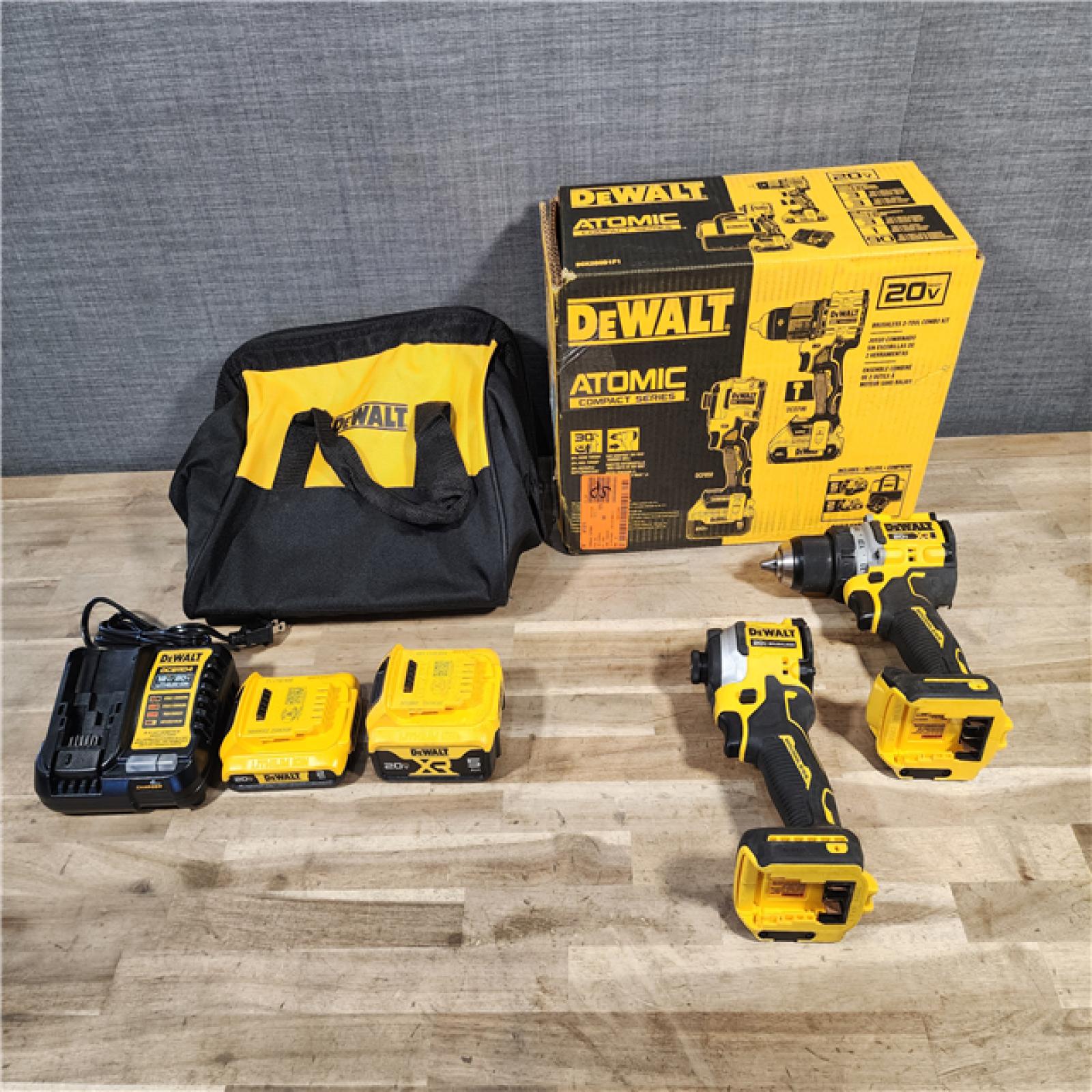 HOUSTON LOCATION - AS-IS DEWALT 2 TOOL COMBO KIT W/ (2) BATTERY & CHARGER