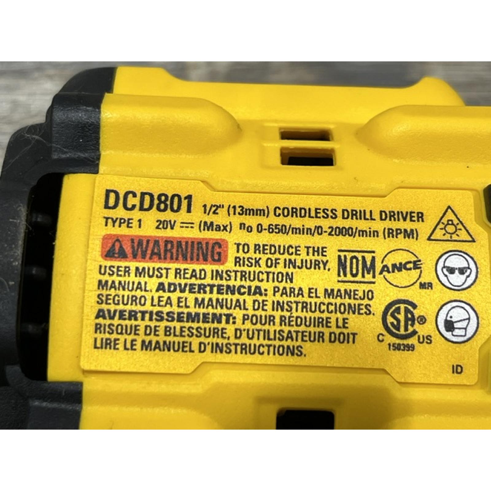 AS-IS DEWALT 20V MAX XR Lithium-Ion Brushless Cordless 1/2 in. Drill/Driver Kit
