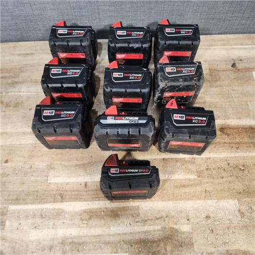 HOUSTON LOCATION - AS - IS MILWAUKEE BATTERY PACK QTY - 10