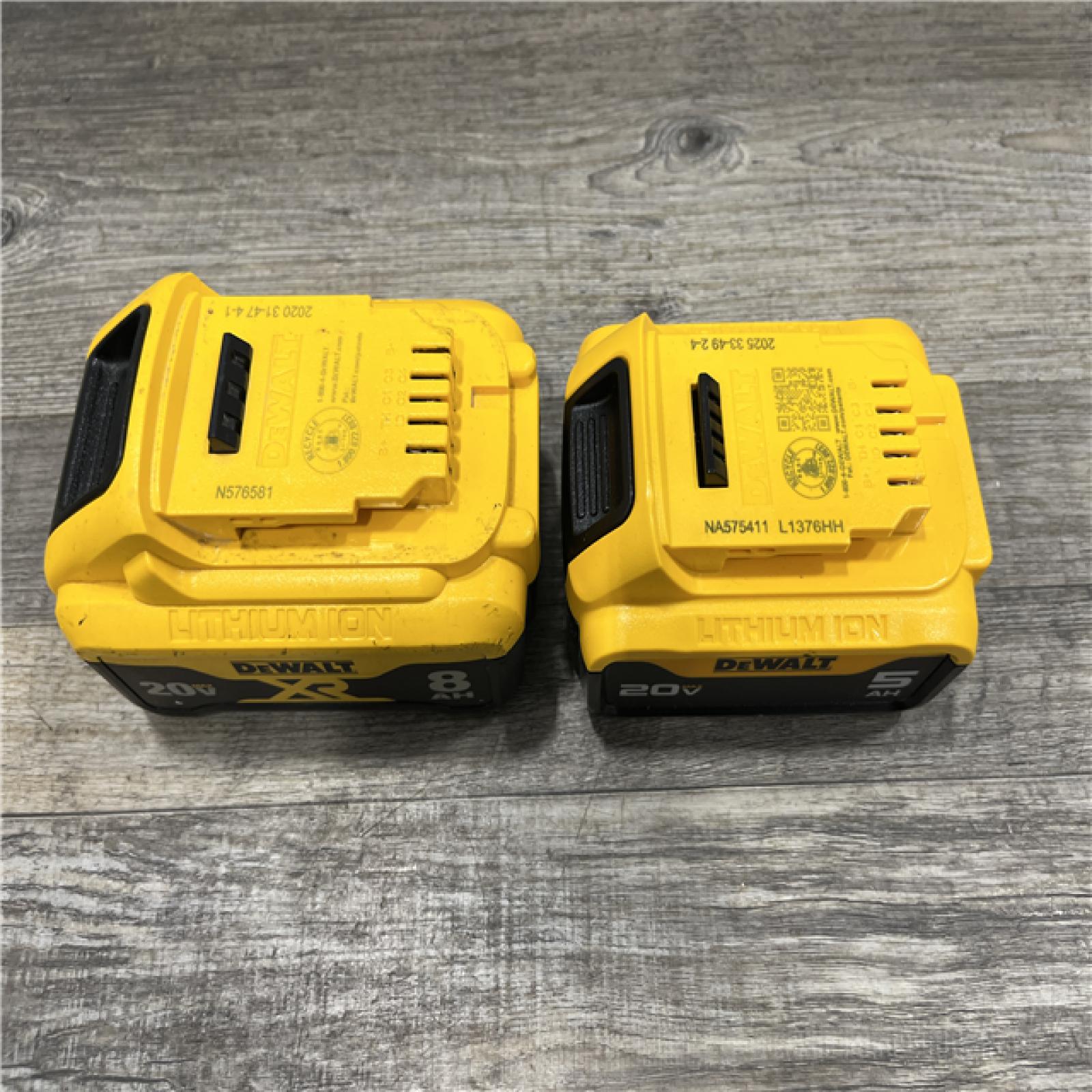 AS-IS DEWALT 20V Premium Lithium-Ion 5.0Ah Battery and 8.0Ah Battery