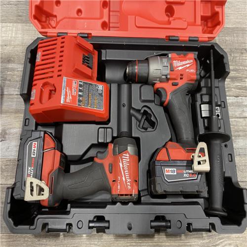 AS-IS Milwaukee FUEL 18V Lithium-Ion Brushless Cordless Hammer Drill and Impact Driver Combo Kit (2-Tool) with 2 Batteries