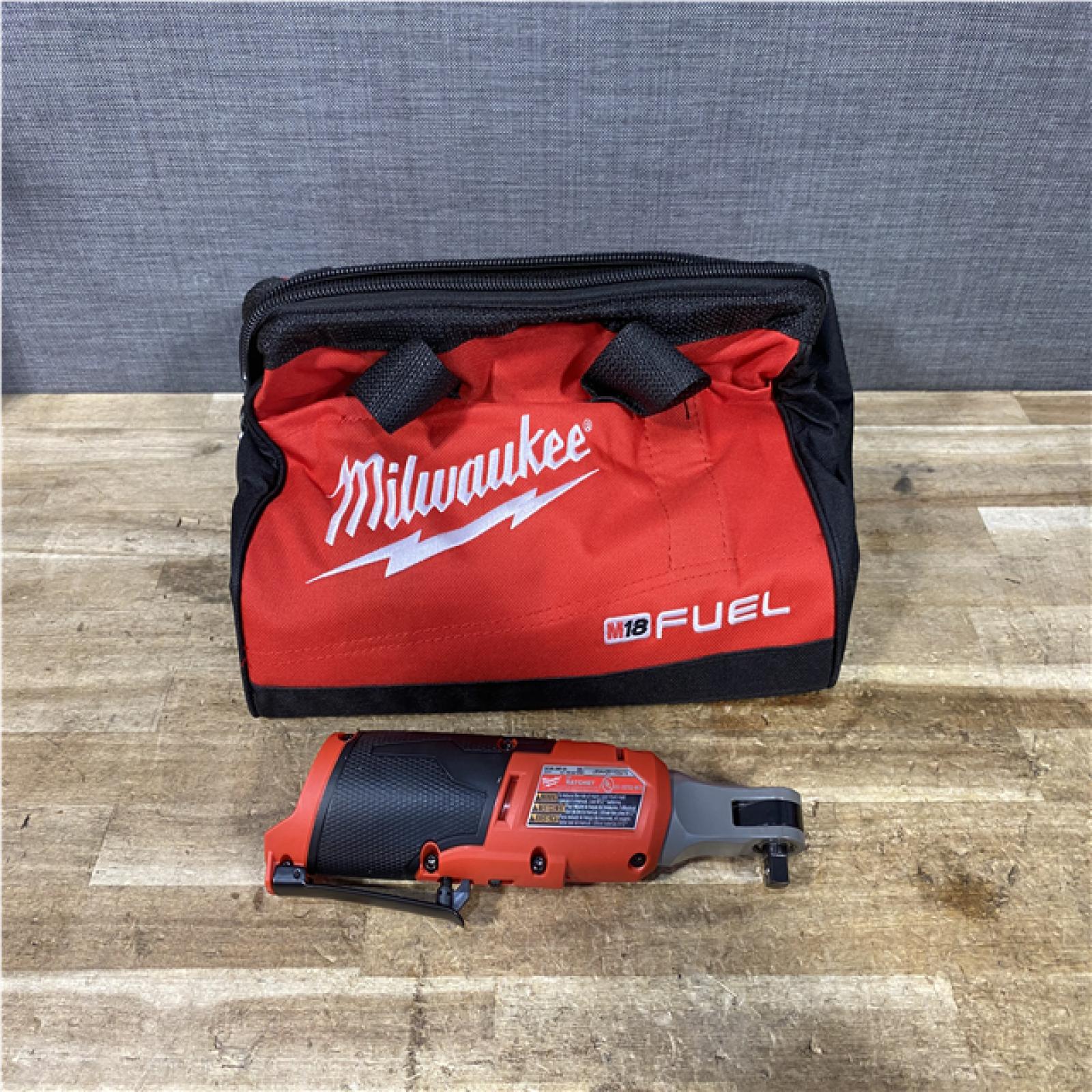 Houston Location AS-IS Milwaukee FUEL 12-Volt Lithium-Ion Brushless Cordless High Speed 3/8 in. Ratchet (Tool-Only)