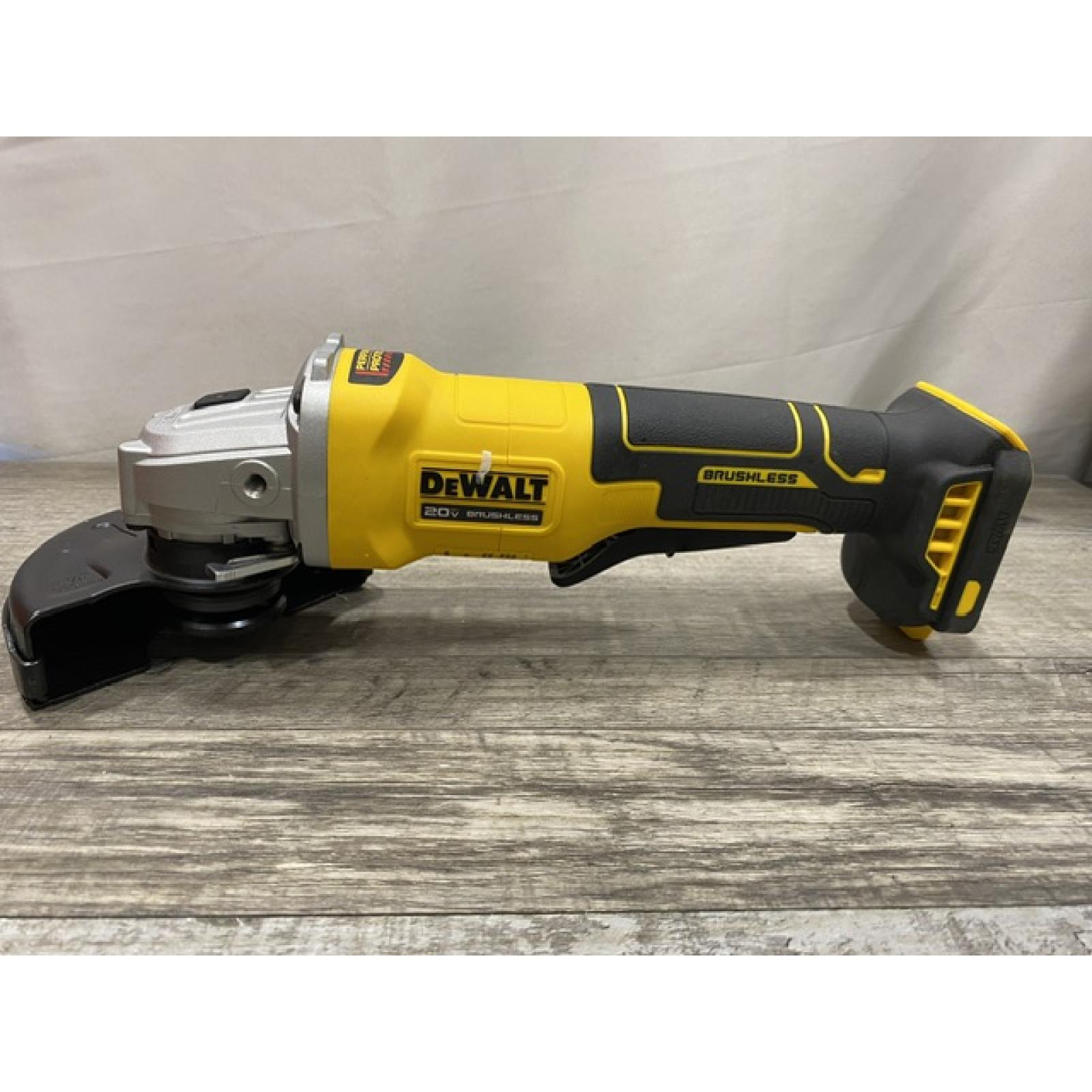 AS-IS DEWALT 20V MAX Cordless Brushless 4-1/2 in. Angle Grinder with Paddle Switch (Tool Only)