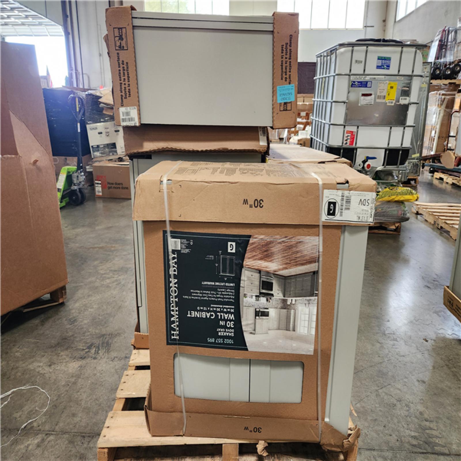 Phoenix Location AS-IS Hampton Bay Assembled Wall Kitchen Cabinet in Dove Gray Pallet
