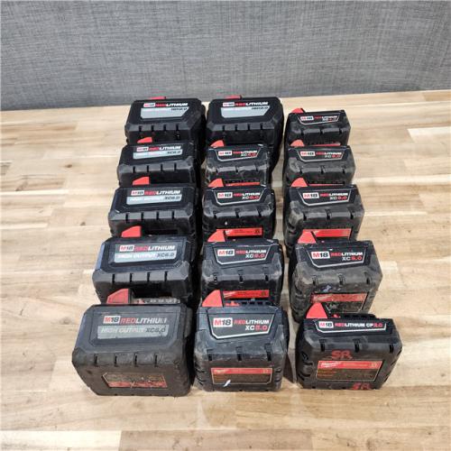 HOUSTON LOCATION - AS-IS MILWAUKEE BATTERY PACK QTY - 15