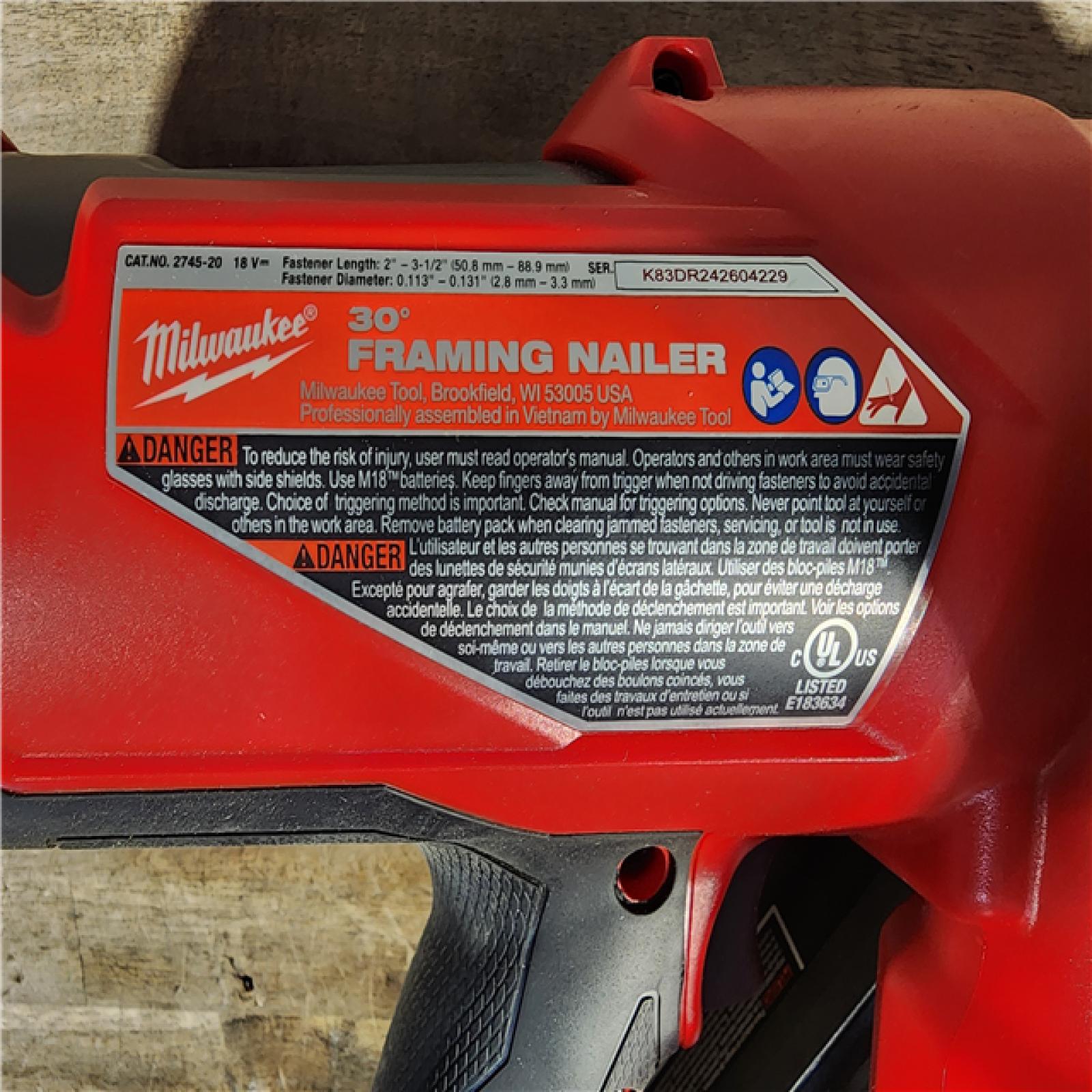 HOUSTON LOCATION - AS-IS M18 FUEL 3-1/2 in. 18-Volt 30-Degree Lithium-Ion Brushless Cordless Framing Nailer (Tool-Only)