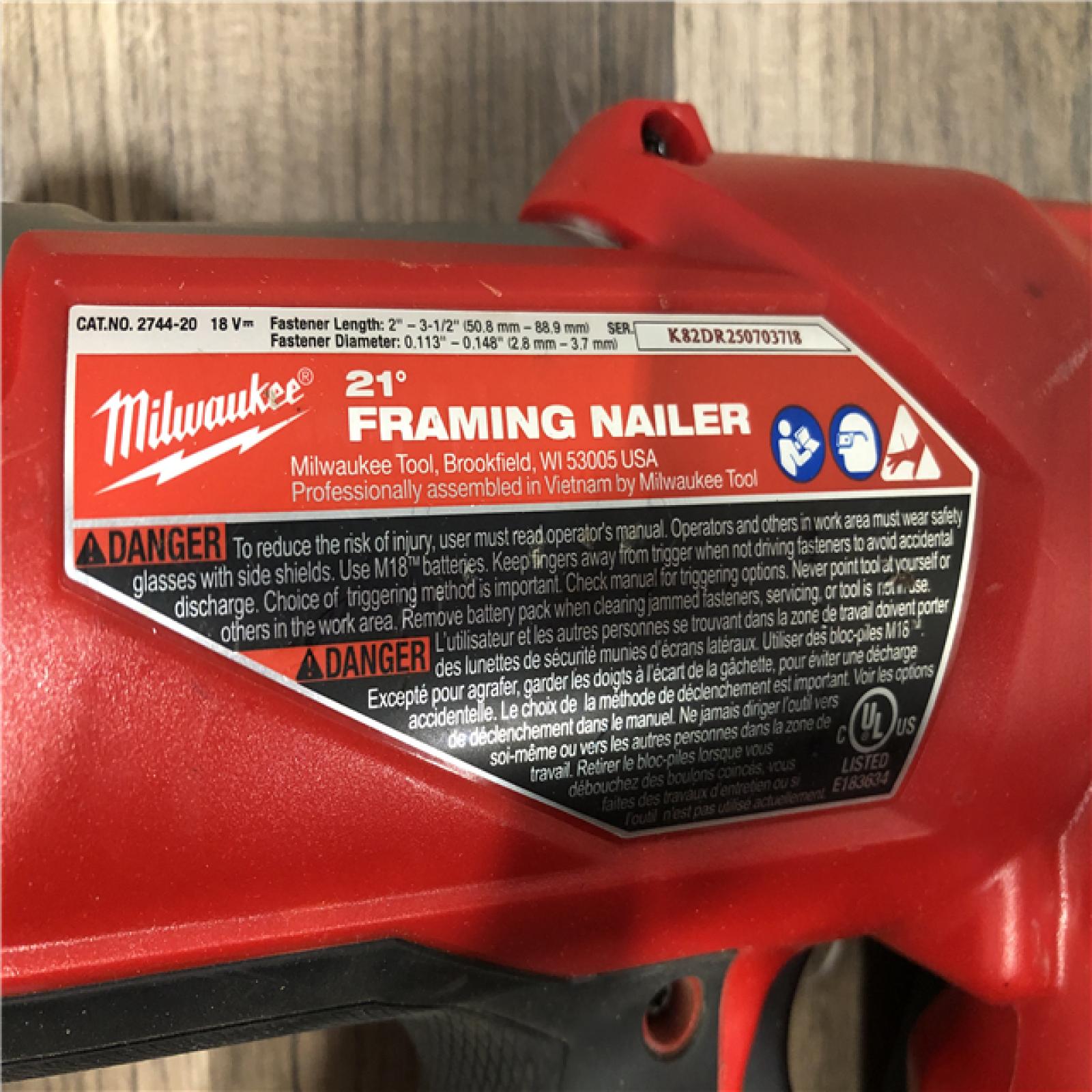 AS-IS Milwaukee FUEL 3-1/2 in. 18-Volt 21-Degree Lithium-Ion Brushless Cordless Framing Nailer (Tool-Only)