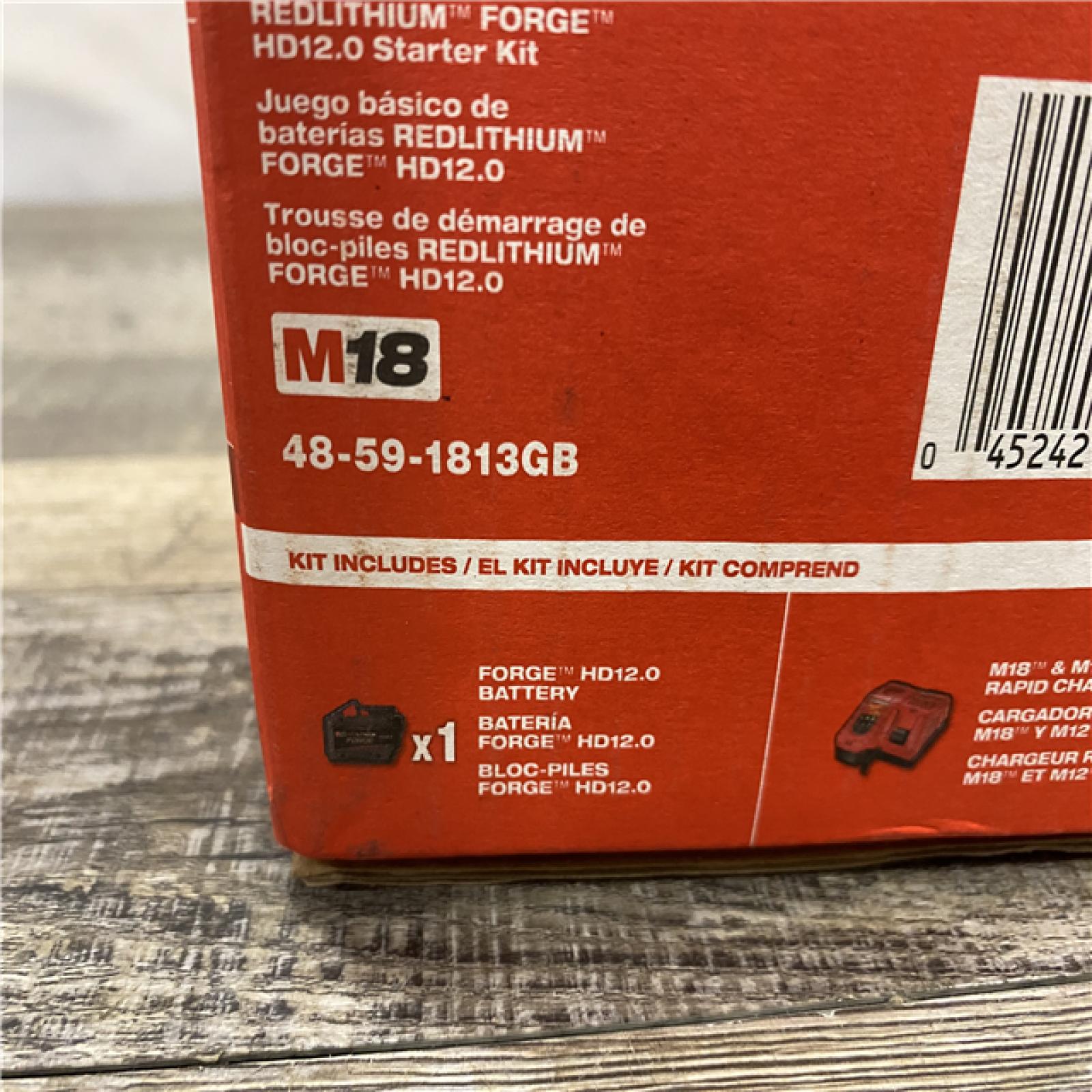 NEW - Milwaukee 18-Volt Lithium-Ion REDLITHIUM FORGE Starter Kit with 12. 0Ah Battery and Charger