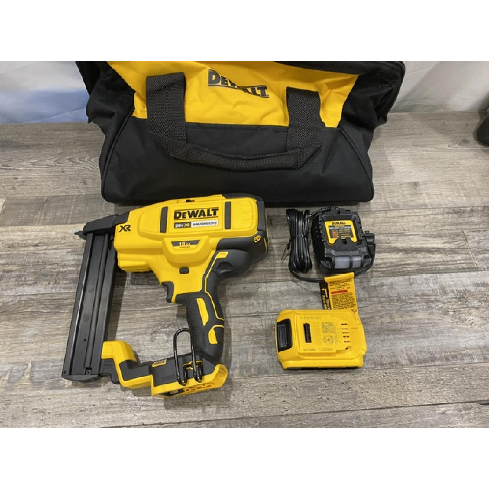 AS-IS DEWALT 20V MAX XR Lithium-Ion Cordless 18-Gauge Narrow Crown Stapler Kit