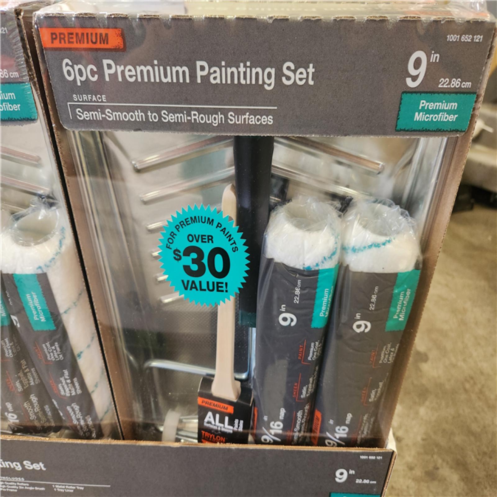 Phoenix NEW Premium 6 Piece Paint Applicator Kit with Tray  Woven Roller Covers  Roller Frame  and Paint Brush (120-Boxes)