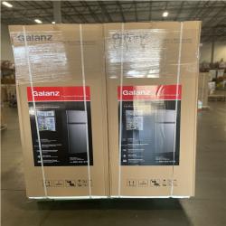 DALLAS LOCATION-Galanz 12 cu. ft. Top Freezer Refrigerator with Dual Door Frost Free in Stainless Steel PALLET-(4 UNITS)