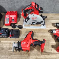 HOUSTON LOCATION - AS-IS MILWAUKEE 4 TOOL COMBO KIT W/ (2) BATTERY & CHARGER