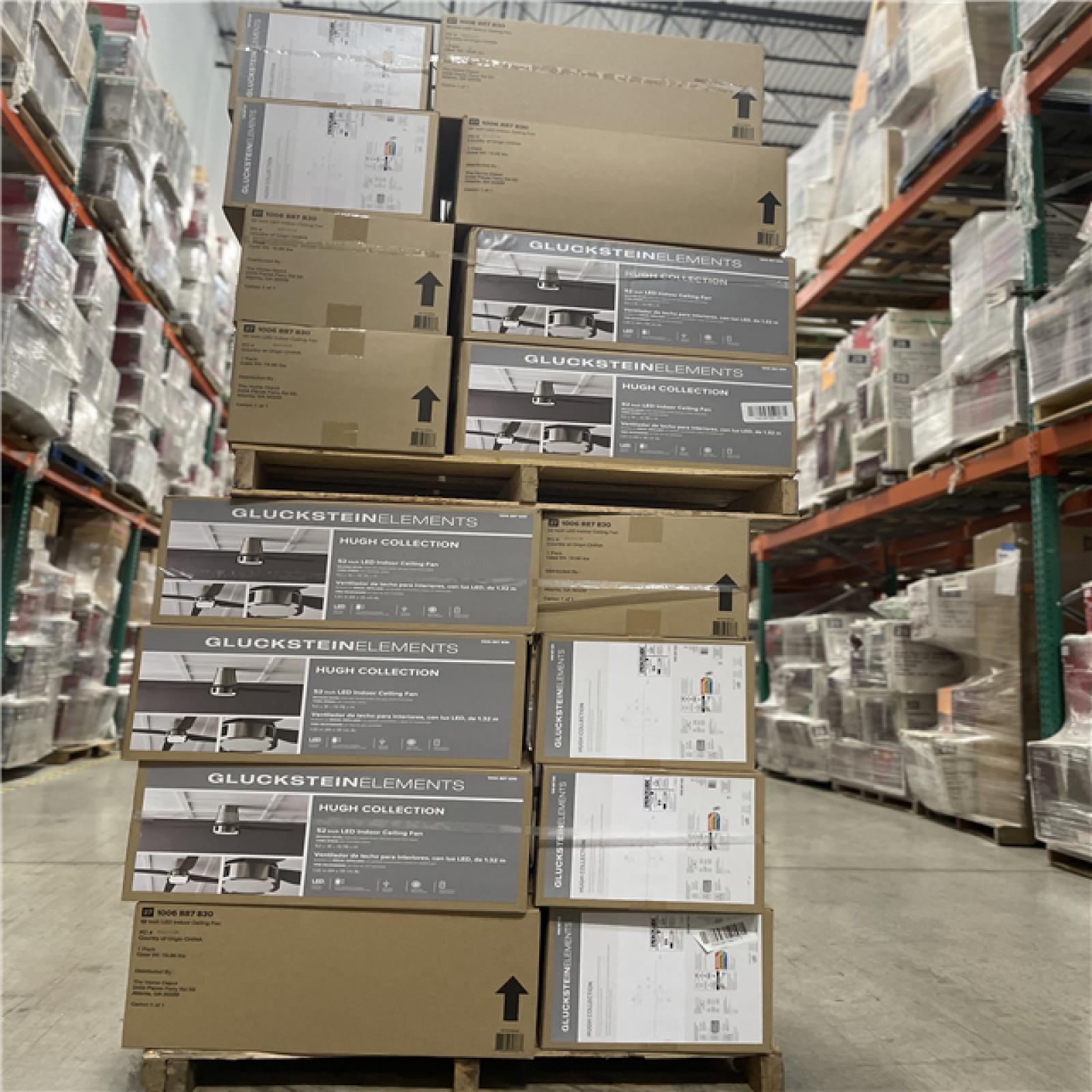 DALLAS LOCATION - Hugh 52 in. Integrated LED Indoor Nickel Ceiling Fan PALLET-(32 UNITS)