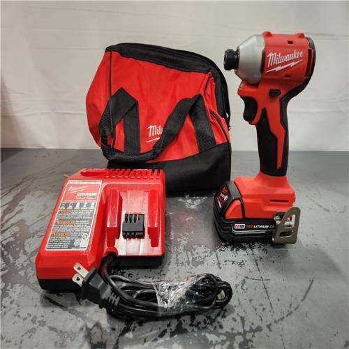 AS-IS- Milwaukee M18 Compact Brushless 1/4  Hex Impact Driver Kit