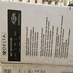 Phoenix Location 2 Delta Classic 500 Curve 60 in. x 32 in. Alcove Deep Soaking Bathtub with Right Drain in High Gloss White Pallet