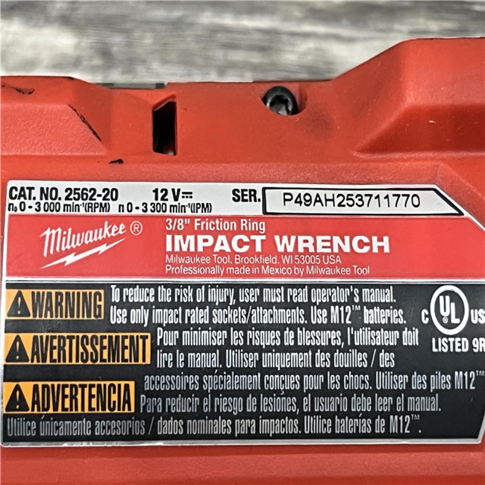 AS-IS Milwaukee FUEL 12V Lithium-Ion Brushless Cordless Stubby 3/8 in. Impact Wrench (Tool-Only)