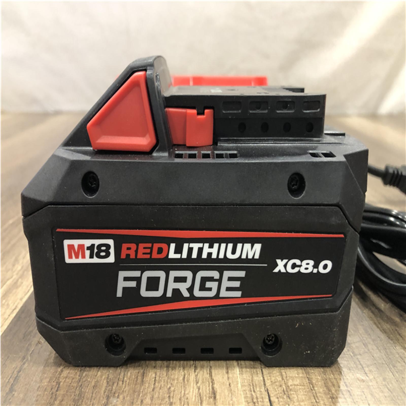 AS-IS Milwaukee 18-Volt Lithium-Ion REDLITHIUM FORGE Starter Kit with 8.0Ah Battery and Rapid Charger