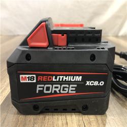 AS-IS Milwaukee 18-Volt Lithium-Ion REDLITHIUM FORGE Starter Kit with 8.0Ah Battery and Rapid Charger