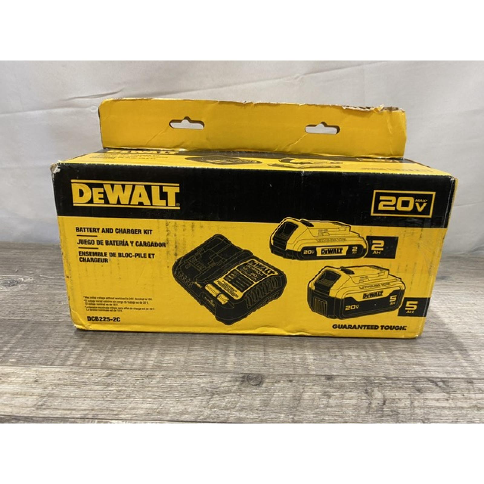 NEW - DEWALT 20V MAX Lithium-Ion Battery Kit with 5.0Ah and 2.0Ah Battery and Charger