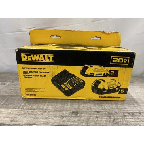 NEW - DEWALT 20V MAX Lithium-Ion Battery Kit with 5.0Ah and 2.0Ah Battery and Charger