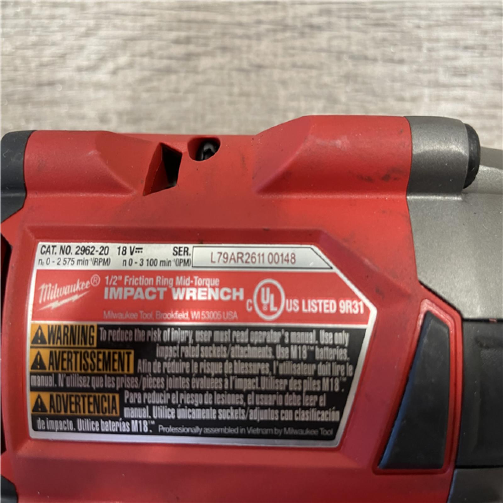 AS-IS Milwaukee FUEL Gen-2 18V Lithium-Ion Brushless Cordless Mid Torque 1/2 in. Impact Wrench w/Friction Ring (Tool-Only)