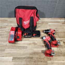 HOUSTON LOCATION - AS - IS Milwaukee 2 Tool Combo Kit W/ (2) Battery & Charger