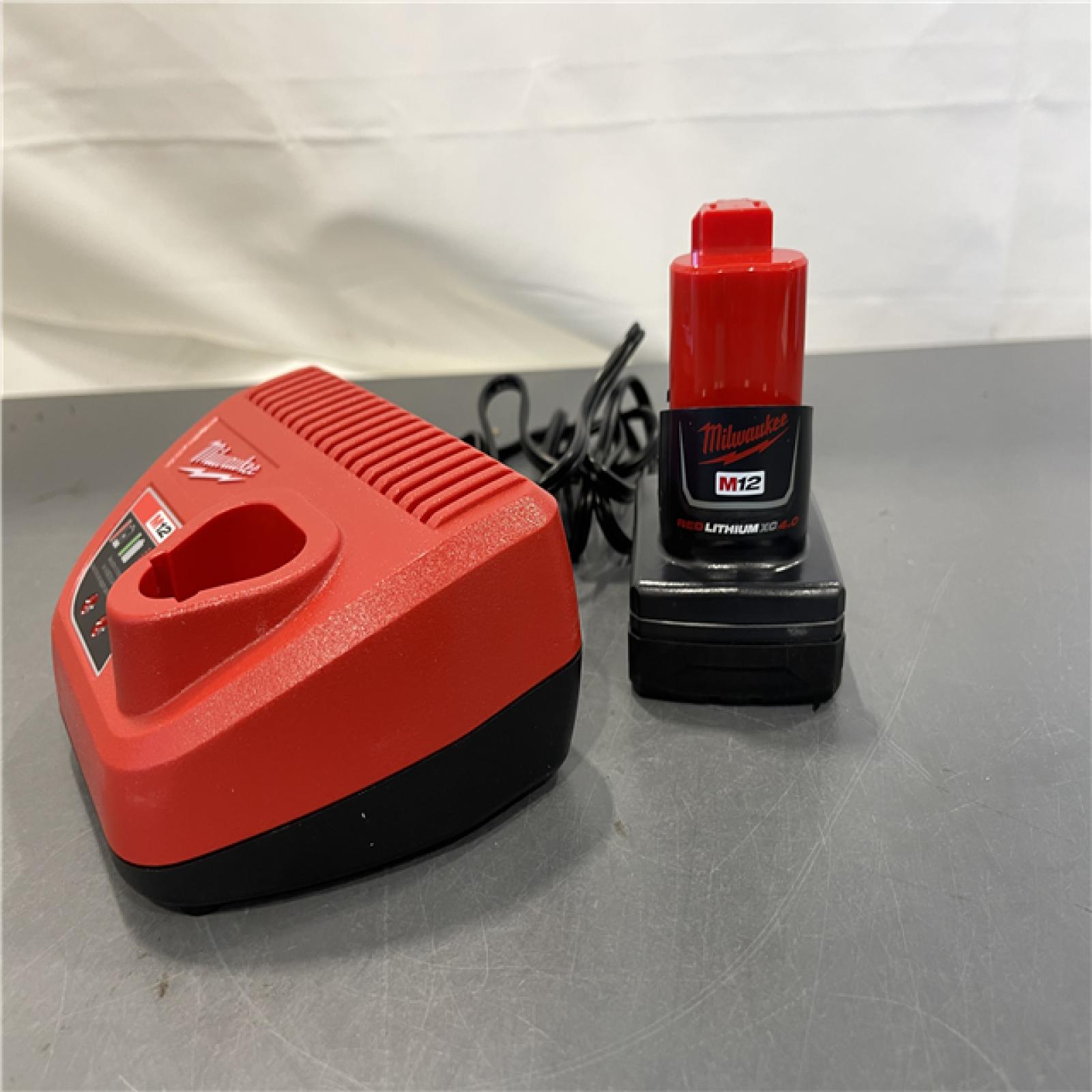 AS-IS - Milwaukee M12 12-Volt Lithium-Ion XC Battery 4.0 Ah and Charger Starter Kit