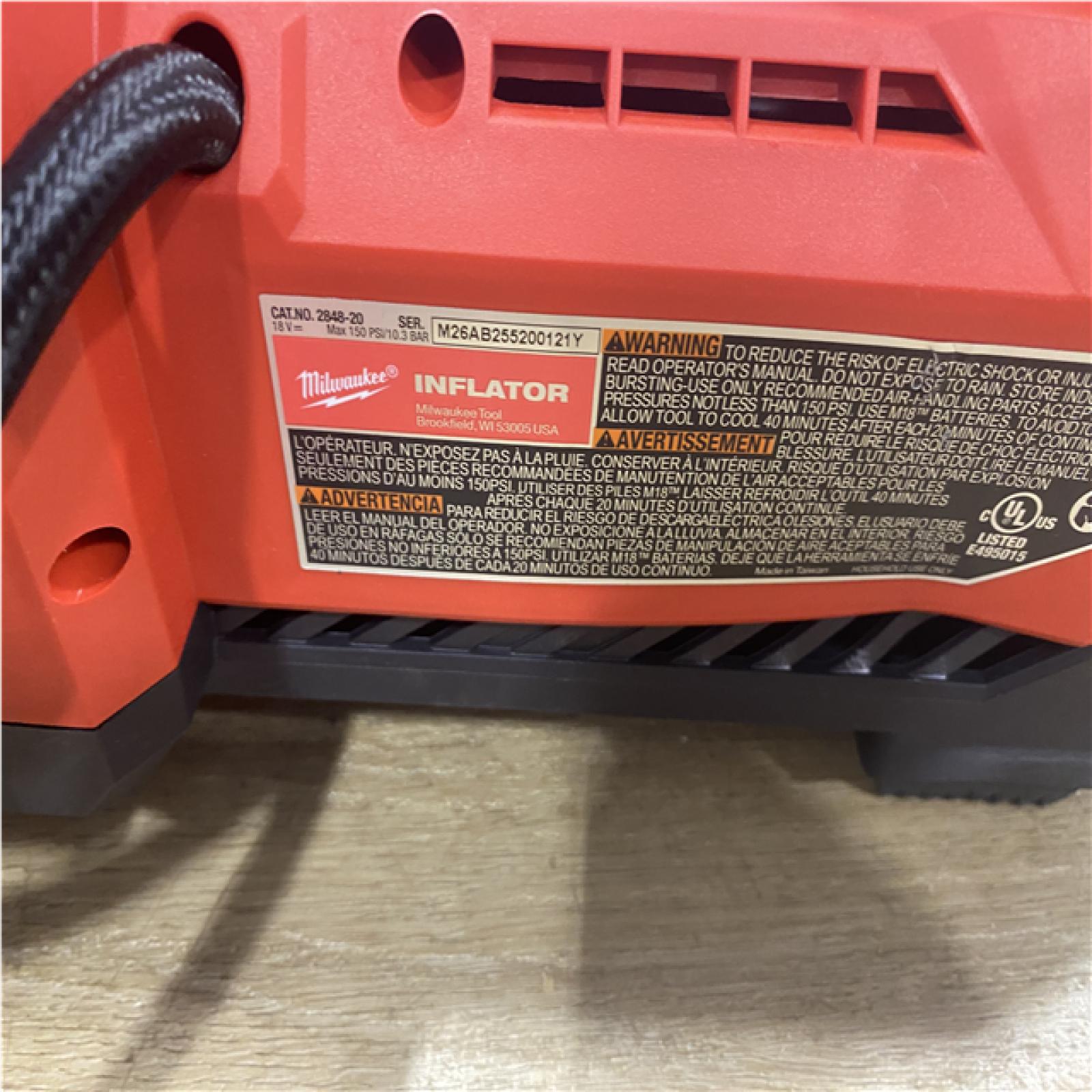 AS-IS  Milwaukee 18-Volt Lithium-Ion Cordless Electric Portable Inflator (Tool-Only)