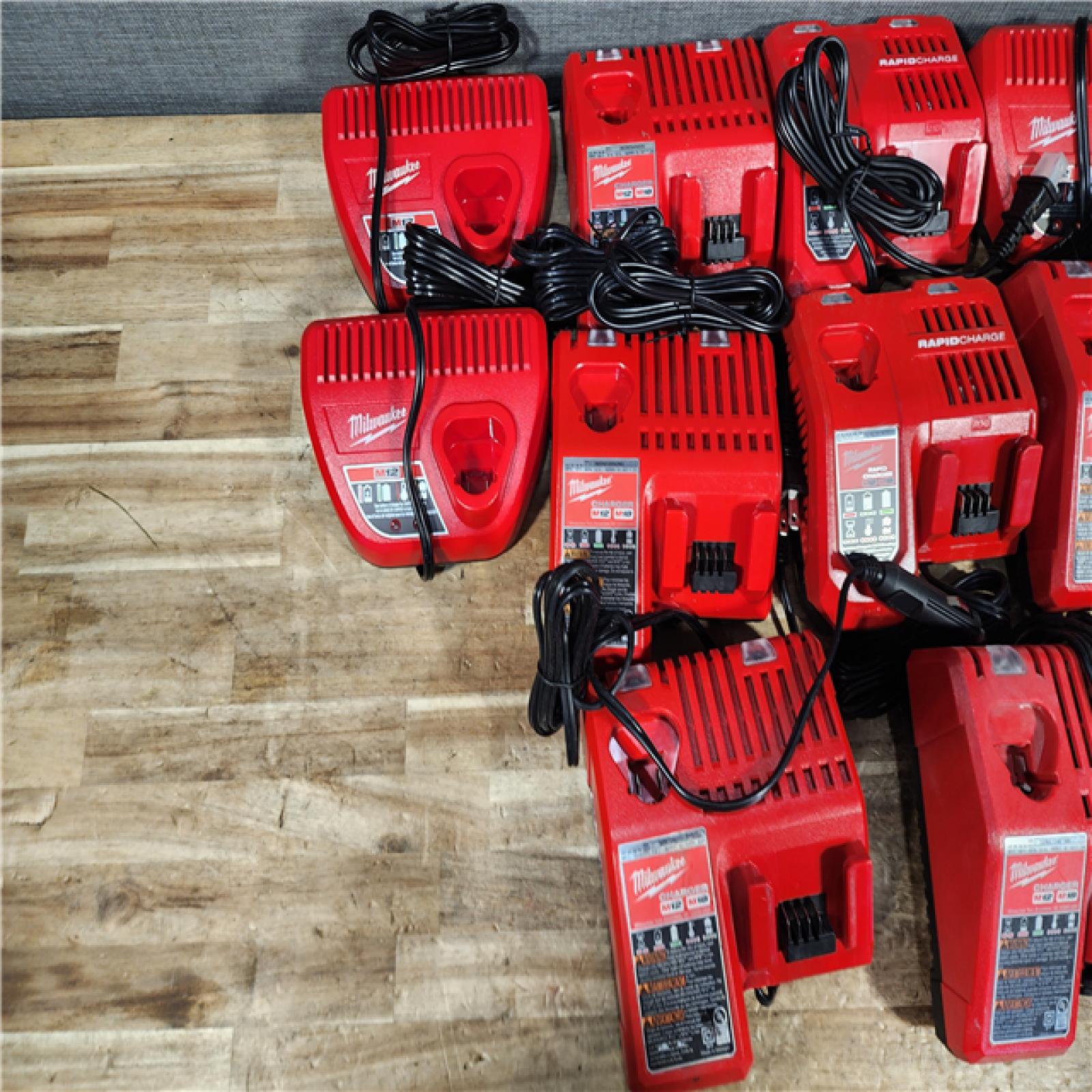 HOUSTON LOCATION - AS - IS MILWAUKEE BATTERY CHARGER PACK QTY - 10