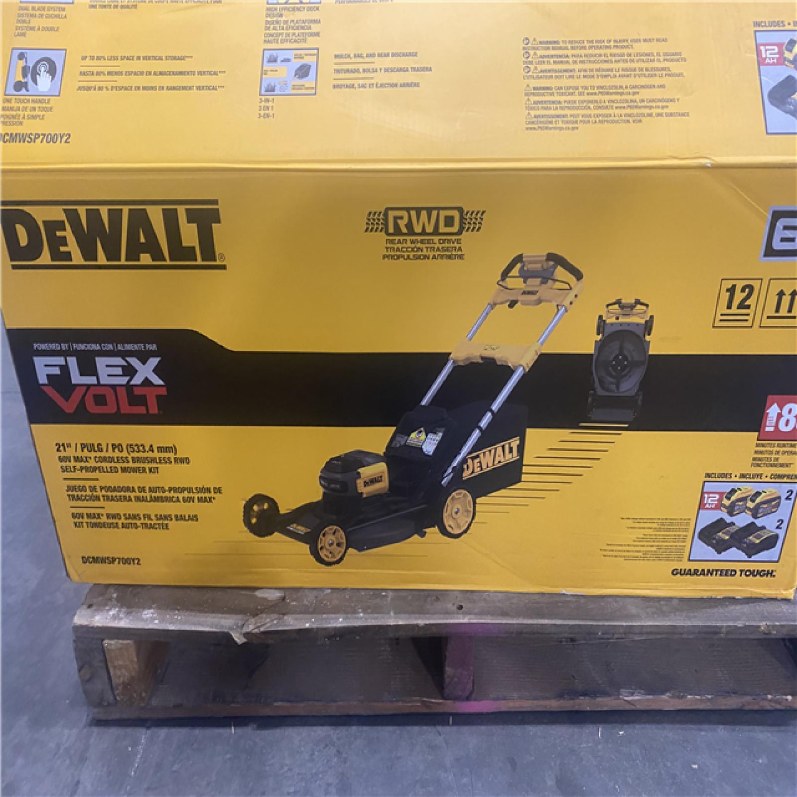 Dallas Location - As-Is FLEXVOLT 2x60V MAX 21 in. Cordless Battery Powered Self Propelled Lawn Mower Kit with 12.0 Ah Batteries and Chargers