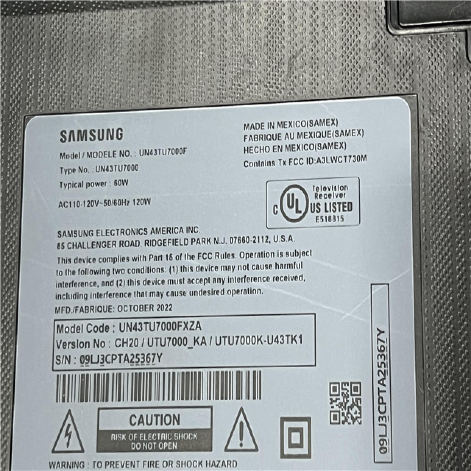 Samsung 43 Class 4K Crystal UHD