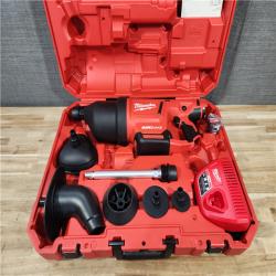 HOUSTON LOCATION - AS-IS M12 12-Volt Lithium-Ion Cordless Drain Cleaning Airsnake Air Gun Kit with (1) 2.0Ah Battery  Toilet Attachments