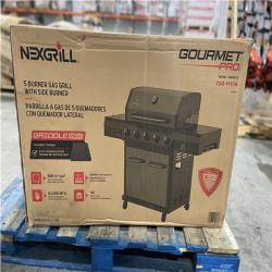 DALLAS LOCATION- AS-IS NEXGRILL Gourmet Pro 5-Burner Propane Gas Grill with Side Burner and Griddle Max Insert in Graphite