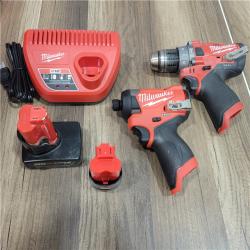 AS-IS Milwaukee 3497-22 12V Brushless Hammer Drill and Impact Driver Combo Kit