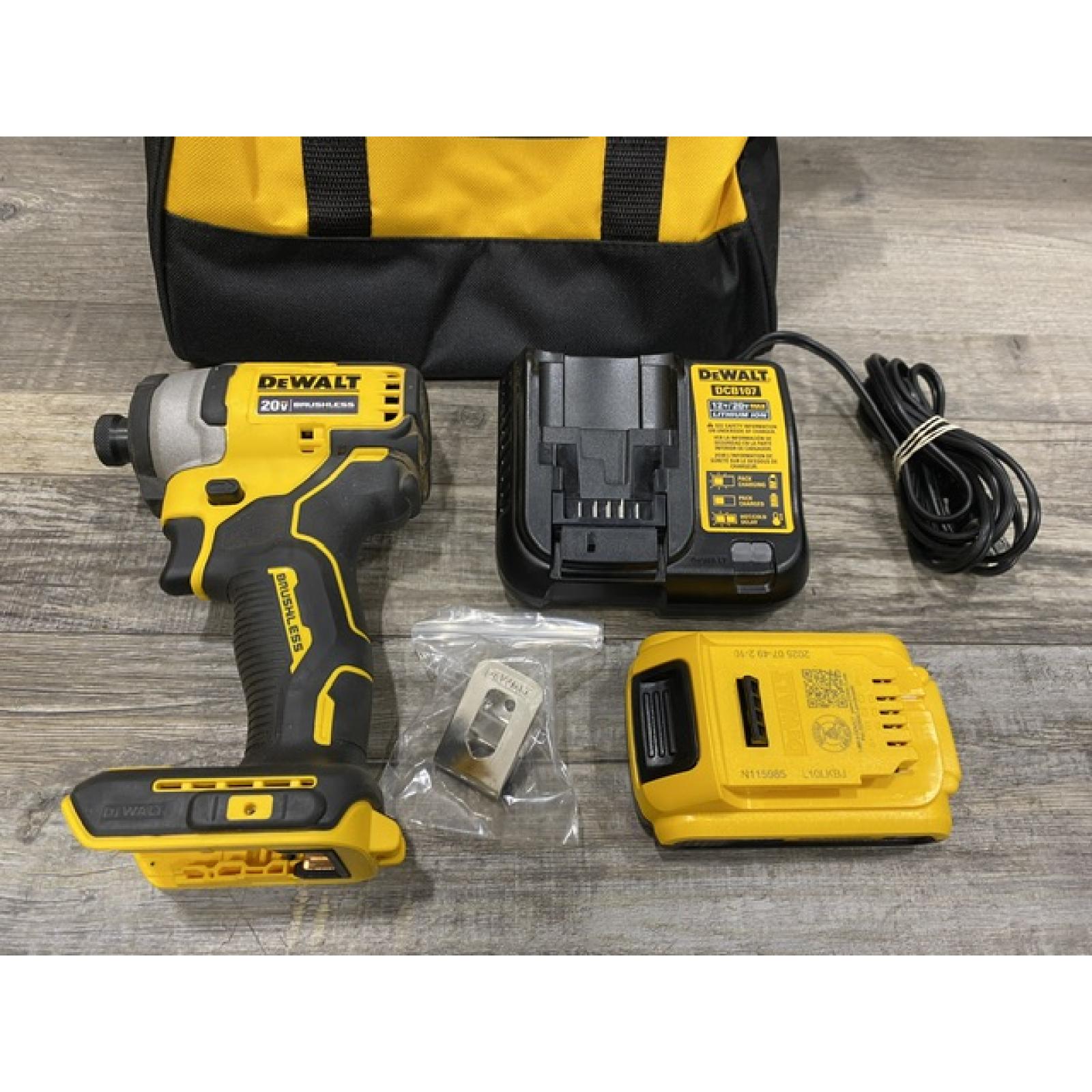AS-IS DEWALT Atomic 20V Max Lithium-Ion Brushless Cordless Compact 1/4 in. Impact Driver Kit