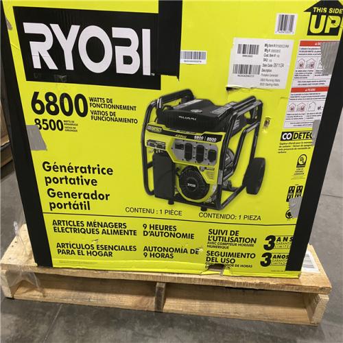 Dallas Location - As-Is RYOBI 6800-Watt Gasoline Powered Portable Generator