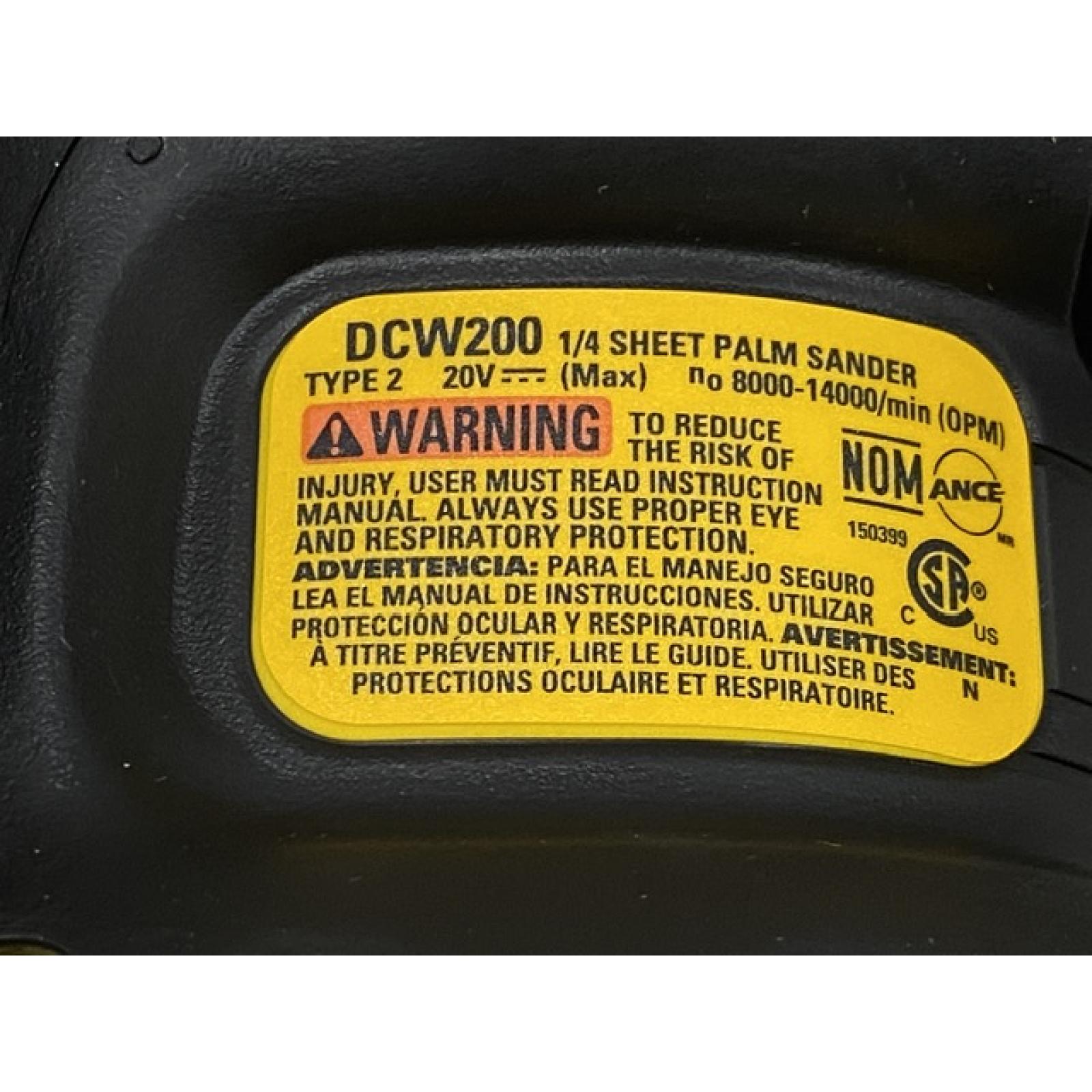 AS-IS DEWALT 20V MAX XR Cordless Brushless 1/4 Sheet Variable Speed Sander (Tool Only)