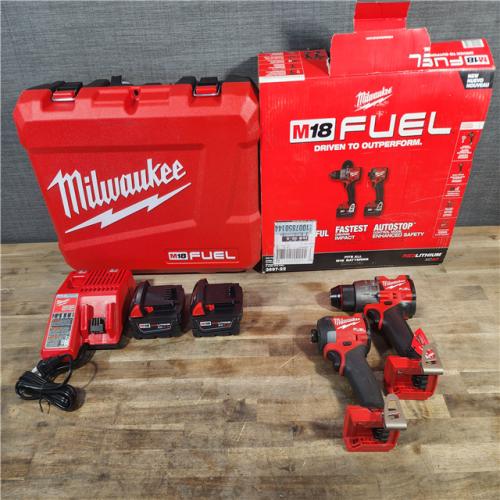 HOUSTON LOCATION - AS-IS MILWAUKEE FUEL 18V Lithium-Ion Brushless Cordless Hammer Drill and Impact Driver Combo Kit (2-Tool) with 2 Batteries