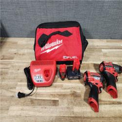 HOUSTON LOCATION - AS - IS Milwaukee FUEL 12-Volt Lithium-Ion Brushless Cordless Hammer Drill and Impact Driver Combo Kit