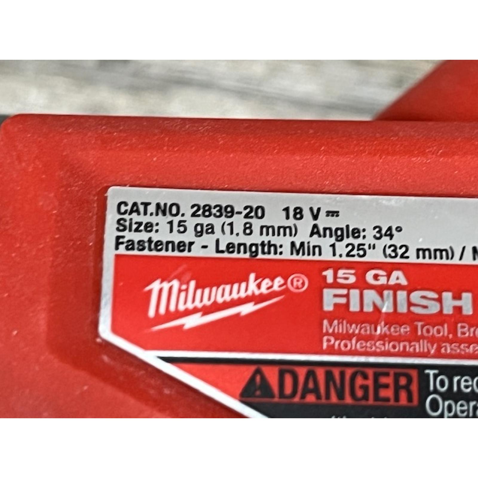 AS-IS Milwaukee FUEL 18V Lithium-Ion Brushless Cordless Gen II 15-Gauge Angled Nailer (Tool-Only)