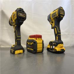 AS-IS - DEWALT 20V MAX Cordless Brushless Hammer Drill/Driver 2 Tool Combo Kit with FLEXVOLT ADVANTAGE